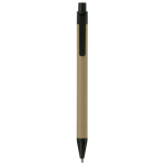 Pen gemaakt van gerecycled papier met drukknop en gekleurde punt kleur zwart tweede weergave