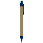 Pen gemaakt van gerecycled papier met drukknop en gekleurde punt kleur blauw vijfde weergave