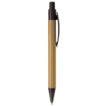 Ecologische pen gemaakt van bamboe met bladvormige clip kleur zwart vijfde weergave
