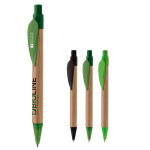 Ecologische pen gemaakt van bamboe met bladvormige clip