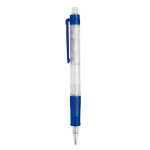 Transparante pen van biologisch afbreekbaar materiaal met kleurdetails kleur blauw