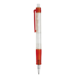 Transparante pen van biologisch afbreekbaar materiaal met kleurdetails kleur rood
