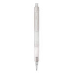 Transparante pen van biologisch afbreekbaar materiaal met kleurdetails kleur wit vierde weergave