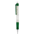 Transparante pen van biologisch afbreekbaar materiaal met kleurdetails kleur groen