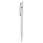Stilolinea pen gemaakt van 100% gerecycled plastic met blauwe inkt kleur wit