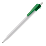 Witte plastic pen met origineel clipontwerp kleur groen