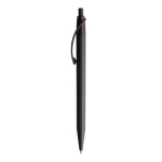 Witte plastic pen met gekleurde gebogen clip derde weergave