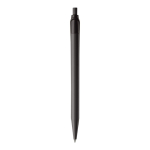 Witte plastic pen met gekleurde gebogen clip vierde weergave
