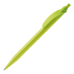 Witte plastic pen met gekleurde gebogen clip