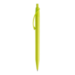 Witte plastic pen met gekleurde gebogen clip derde weergave