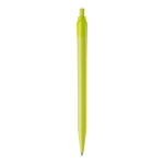 Witte plastic pen met gekleurde gebogen clip vierde weergave