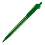 Transparante plastic pen met origineel clipontwerp kleur doorzichtig groen