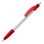 Witte pen met gekleurde details en getextureerde grip kleur rood derde weergave