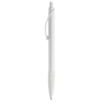 Witte pen met gekleurde details en getextureerde grip kleur wit