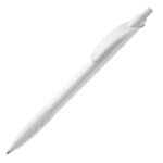 Witte pen met gekleurde details en getextureerde grip kleur wit derde weergave