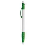 Witte pen met gekleurde details en getextureerde grip kleur groen