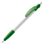 Witte pen met gekleurde details en getextureerde grip kleur groen derde weergave