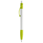 Witte pen met gekleurde details en getextureerde grip kleur lichtgroen