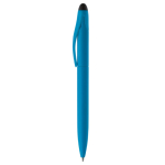 Plastic draaipen met zwarte stylus kleur blauw