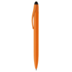 Plastic draaipen met zwarte stylus kleur oranje