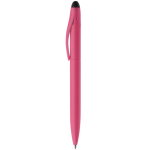 Plastic draaipen met zwarte stylus kleur roze