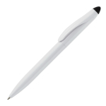 Plastic draaipen met zwarte stylus kleur wit/zwart derde weergave