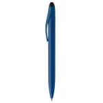 Plastic draaipen met zwarte stylus kleur ultramarijn blauw