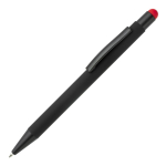 Metalen pen met gekleurde stylus en gegraveerd logo kleur rood derde weergave