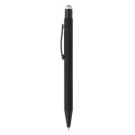 Metalen pen met gekleurde stylus en gegraveerd logo kleur zilver
