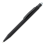 Metalen pen met gekleurde stylus en gegraveerd logo kleur zilver derde weergave