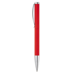 Aluminium draaipen met metalen clip en punt kleur rood