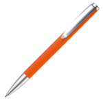 Aluminium draaipen met metalen clip en punt kleur oranje derde weergave