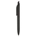 Gemetalliseerde plastic pen met clip en blauwe jumbo navulling kleur zwart derde weergave