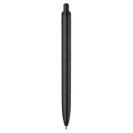 Gemetalliseerde plastic pen met clip en blauwe jumbo navulling kleur zwart vierde weergave