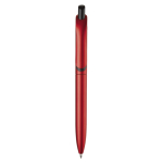 Gemetalliseerde plastic pen met clip en blauwe jumbo navulling kleur rood tweede weergave
