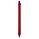 Gemetalliseerde plastic pen met clip en blauwe jumbo navulling kleur rood vierde weergave