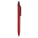 Gemetalliseerde plastic pen met clip en blauwe jumbo navulling kleur rood vijfde weergave