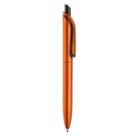 Gemetalliseerde plastic pen met clip en blauwe jumbo navulling kleur oranje vijfde weergave