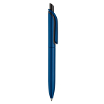 Gemetalliseerde plastic pen met clip en blauwe jumbo navulling kleur donkerblauw vijfde weergave