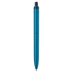 Gemetalliseerde plastic pen met clip en blauwe jumbo navulling kleur lichtblauw vierde weergave