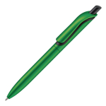 Gemetalliseerde plastic pen met clip en blauwe jumbo navulling