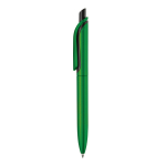 Gemetalliseerde plastic pen met clip en blauwe jumbo navulling derde weergave