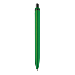 Gemetalliseerde plastic pen met clip en blauwe jumbo navulling vierde weergave