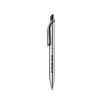 Gemetalliseerde plastic pen met clip en blauwe jumbo navulling met afdrukgebied
