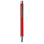Aluminium pen met soft-touch afwerking en blauwe inkt kleur rood tweede weergave