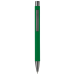 Aluminium pen met soft-touch afwerking en blauwe inkt kleur groen tweede weergave