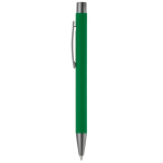 Aluminium pen met soft-touch afwerking en blauwe inkt kleur groen derde weergave