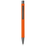 Aluminium pen met soft-touch afwerking en blauwe inkt kleur oranje tweede weergave