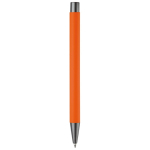 Aluminium pen met soft-touch afwerking en blauwe inkt kleur oranje vierde weergave