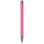 Aluminium pen met soft-touch afwerking en blauwe inkt kleur roze vierde weergave